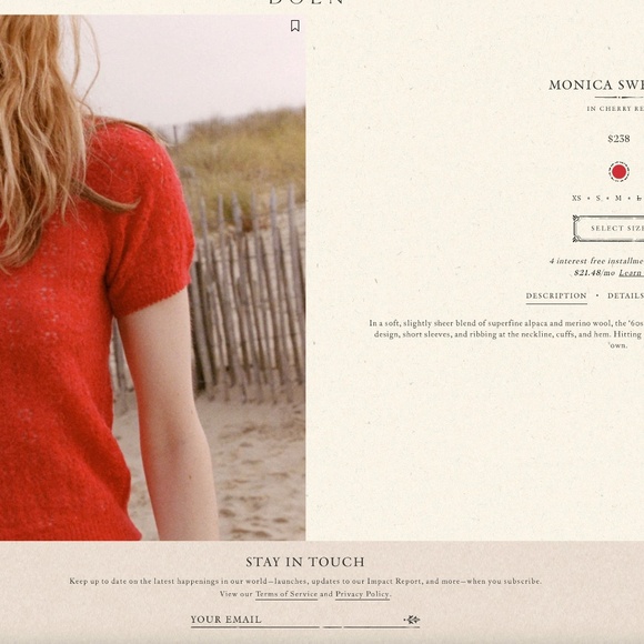 Doen Monica Cherry Red Sweater - Picture 2 of 4